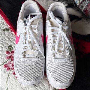 Nike Women's White and Pink Sneakers